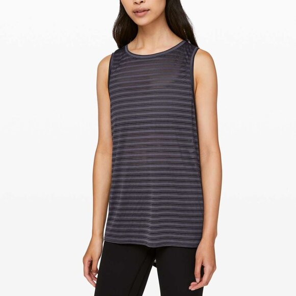 Lululemon Meet Halfway Tank *Striped - Moonwalk Sz 2 - Picture 1 of 9